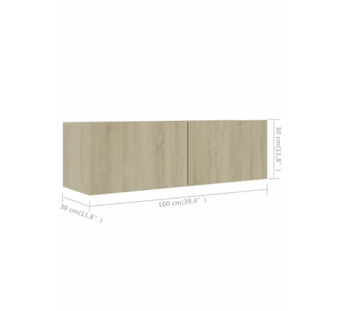 Тумба под телевизор 3 части - дуб Сонома