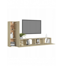 Тумба под телевизор, 3 части, дуб сонома