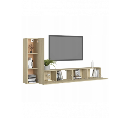 Тумба под телевизор 3 части - дуб Сонома