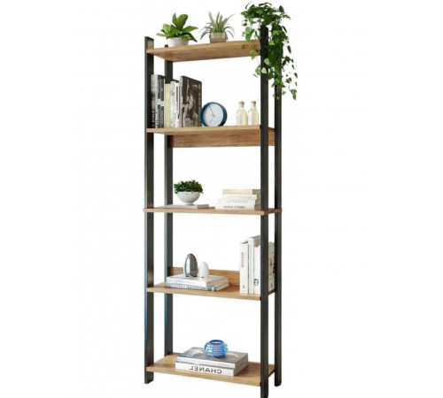 Стелаж 5 полицями, дуб Сонома — стиль лофт і надійність