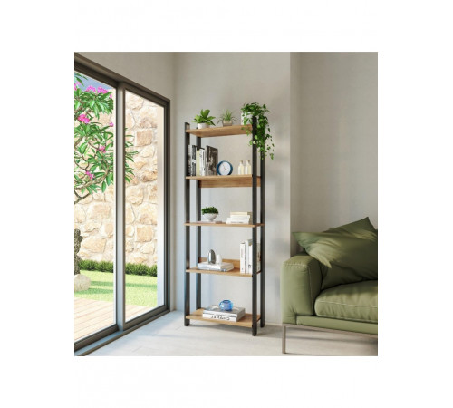 Стелаж 5 полицями, дуб Сонома — стиль лофт і надійність