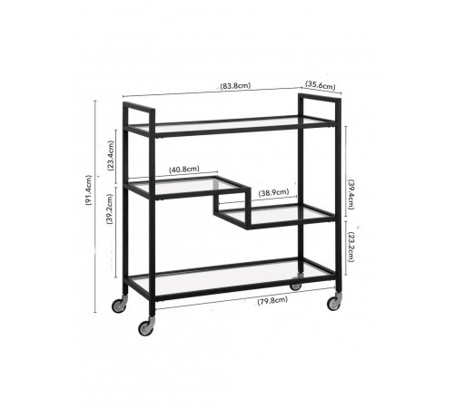 Барний візок Lovett із скляними полицями