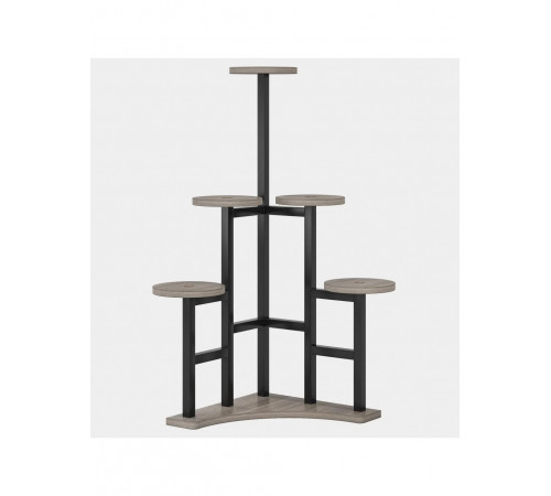 Кутова підставка для квітів 6‑ярусна MSM з ДСП і металу, коричнева