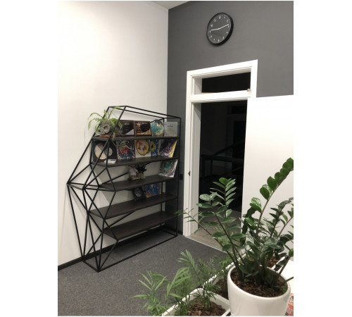 Стелаж MSMLOFT 5 полиць — чорний каркас 190×156×36 см + вибір декору