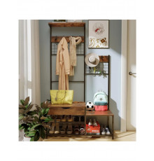 Вішалка 4-в-1 з ящиком для зберігання, лавкою для батьків та дітей у передпокої