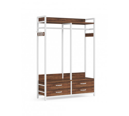 Стеллаж-органайзер, вешалка для одежды с ящиками и полками