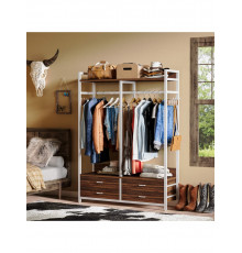 Стелаж-органайзер, вішалка для одягу з ящиками та полицями