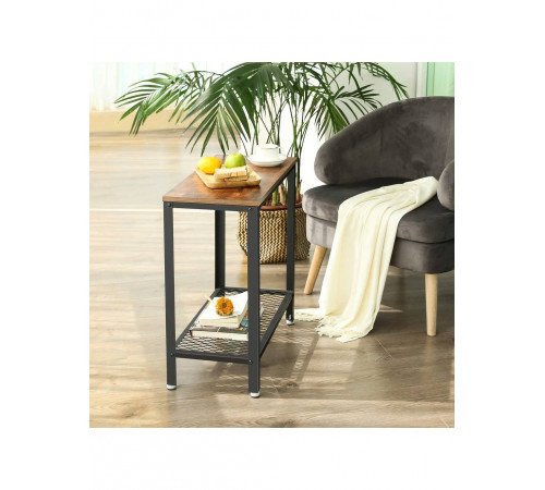 Тумбочка з металевим каркасом та сітчастою полицею