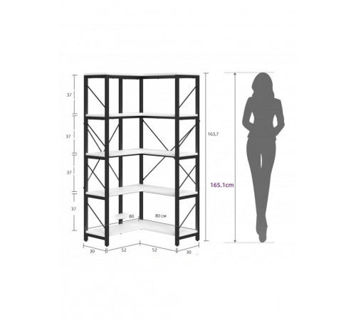 5-ярусний кутовий стелаж "Sukanya" MSM - містке рішення для спальні або вітальні.