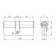 Цилиндр Kale 164 BNE 26+10+45=81mm, 5 ключей, с покрытием никель