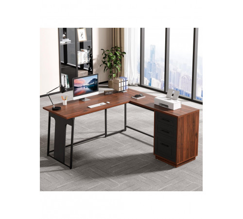 Письменный L-образный стол с ящиками – MSMLOFT (140×50×75 см)