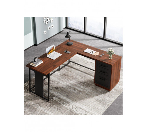 Письменный L-образный стол с ящиками – MSMLOFT (140×50×75 см)