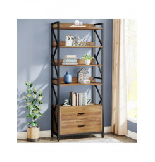 Стеллаж skiff 4 5-ярусный с 2 ящиками, коричневый