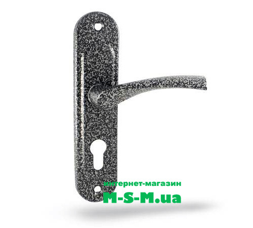 Дверна ручка на планці Аріко 55мм срібний антік