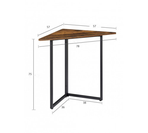 Кутовий стіл “Alfredine” в стилі Лофт (78х57х75 см)