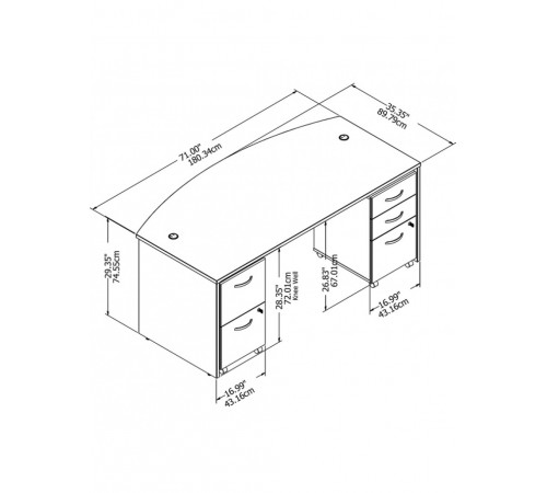 Стійка реєстрації Studio C Bow з мобільними тумбами