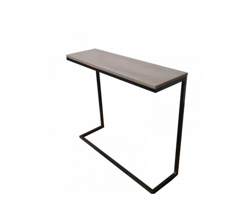 Приставной журнальный столик MSMLOFT – черный металлический каркас, ДСП (60×40×40 см)