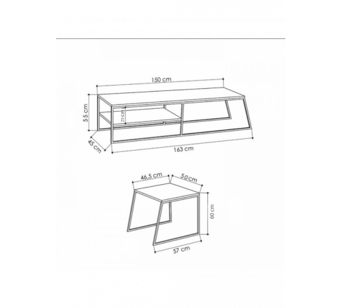 Тумба під телевізор MSMLOFT + кавовий столик — Loft-дизайн
