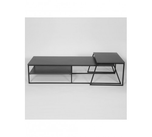 Тумба MSMLOFT 163 см + кавовий столик — Чорний