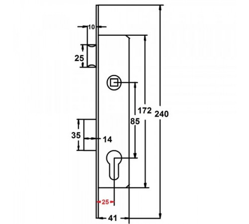 KEDR Замок врезной CLASS 153 25 никель