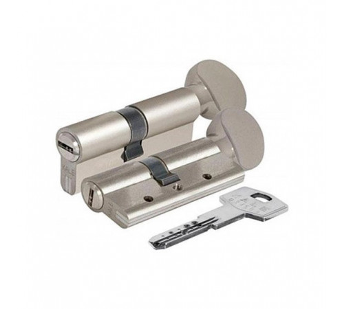 Цилиндр Kale 164 DBNEM 35+10+45=90mm, никель, 5 ключей, с вертушкой на длинной стороне