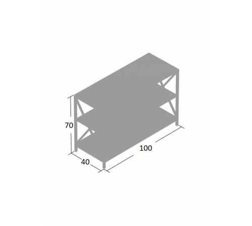 Металева консоль MSMLOFT із 2 полицями