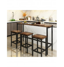 Довгий обідній стіл із 3 табуретами, набір для пабів.