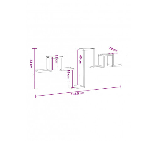 Настінна полиця , чорна