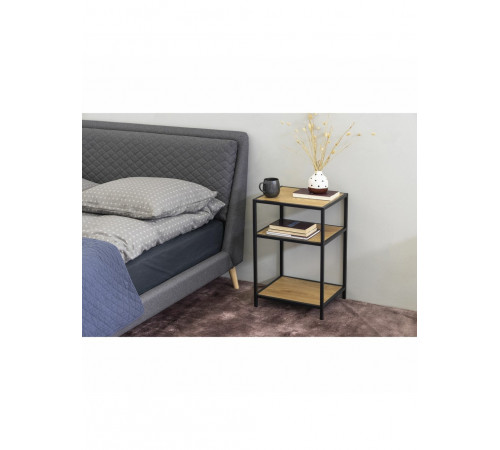 Приставной 3-ярусный столик – дуб Сонома, профильный каркас