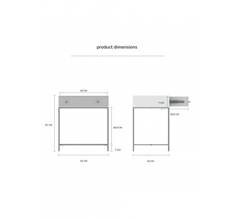 Ночная тумба с ящиком Julina MSM