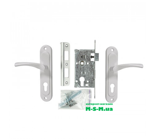 Врезной замок Арико ЗВ4-У корпус с белой ручкой без цилиндра