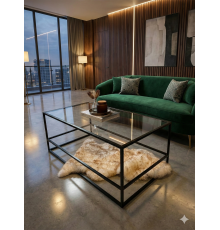 Журнальний столик Aria Glass Metal, чорний