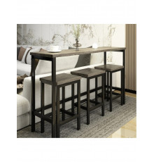 Довгий обідній стіл із 3 табуретами, набір для пабів.