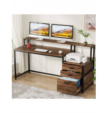 Компьютерный стол, стол с ящиками и подставкой для монитора.