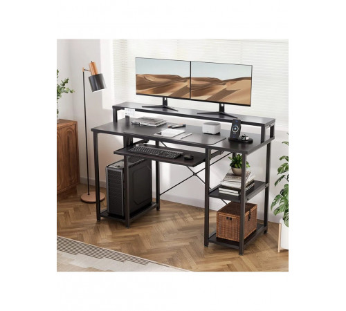 Комп’ютерний робочий стіл з полицями та підставкою для клавіатури