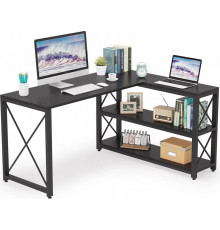 Письменный стол двухсторонний L-образный с полками.