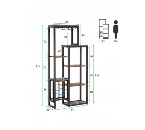 Стелаж для напоїв та декору 5-ярусний