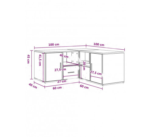 Угловая тумба дуб Сонома — MSMLOFT