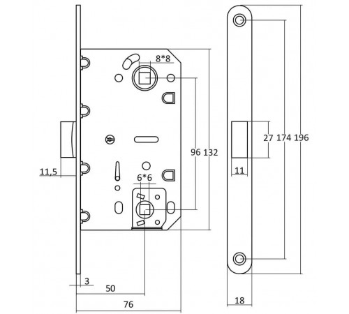 KEDR Межкомнатный механизм CLASS 410B-S KEVLAR GRAFFIT