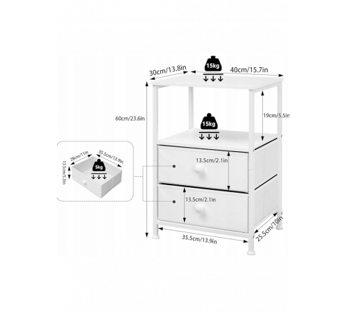 Тумбочка MSM с металлическим каркасом и ДСП.