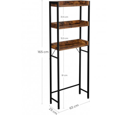 Стеллаж VASAGLE для туалета – 165×63×25 см.