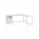 Письменный стол L-образный угловой с ящиками, белый.