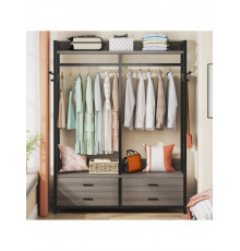 Стеллаж-органайзер, вешалка для одежды с ящиками и полками