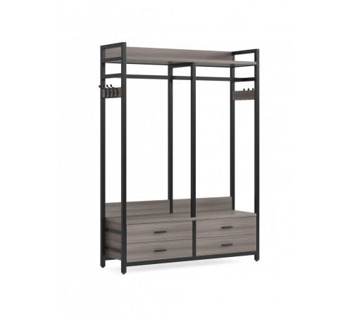 Стеллаж-органайзер, вешалка для одежды с ящиками и полками