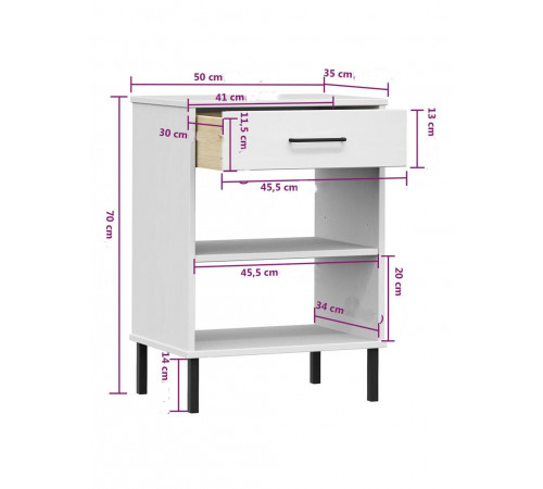 Консоль для зберігання з металевими ніжками