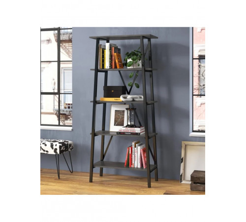 Стелаж «Ісаксон» MSM — стильна кутова книжкова шафа з X-поперечними перекладинами