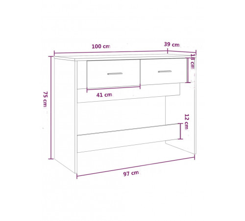 Консольний столик — дуб Сонома