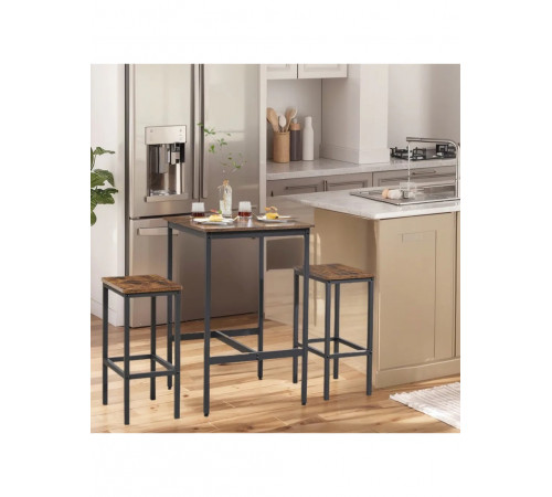 Квадратный барный стол с 2 барными стульями