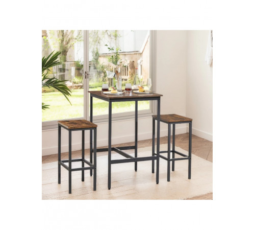 Квадратный барный стол с 2 барными стульями