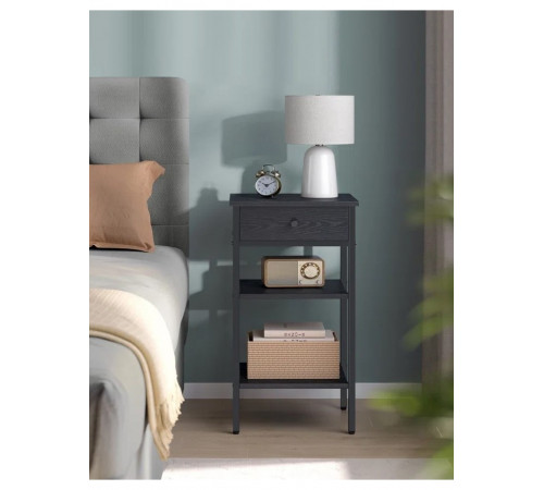 Тумбочка с ящиком и 2 полками – металл и ДСП в стиле лофт